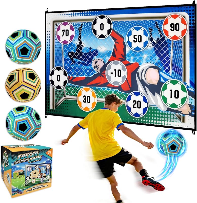 Sticky Soccer Juego de Mesa de Dardos para Niños Incluye 3 Pelotas Adhesivas - Juego de Fiesta Interior/Exterior para Niños y Niñas de 5 a 12 Años - para Competencia Familiar