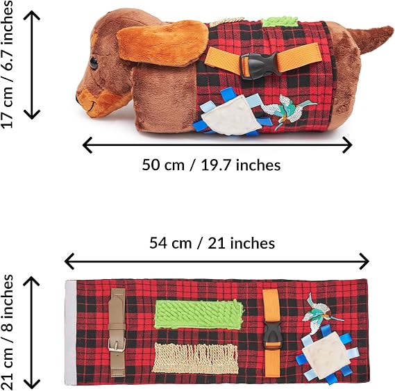 Fidget Muff and Blanket for Elderly | Fidget Blanket for Dementia | Sensory Blanket & Toy | Dementia Products for Elderly | Activities for Alzheimer's or Dementia | ODOXIA Fidget muff Brown