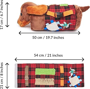 Fidget Muff and Blanket for Elderly | Fidget Blanket for Dementia | Sensory Blanket & Toy | Dementia Products for Elderly | Activities for Alzheimer's or Dementia | ODOXIA Fidget muff Brown