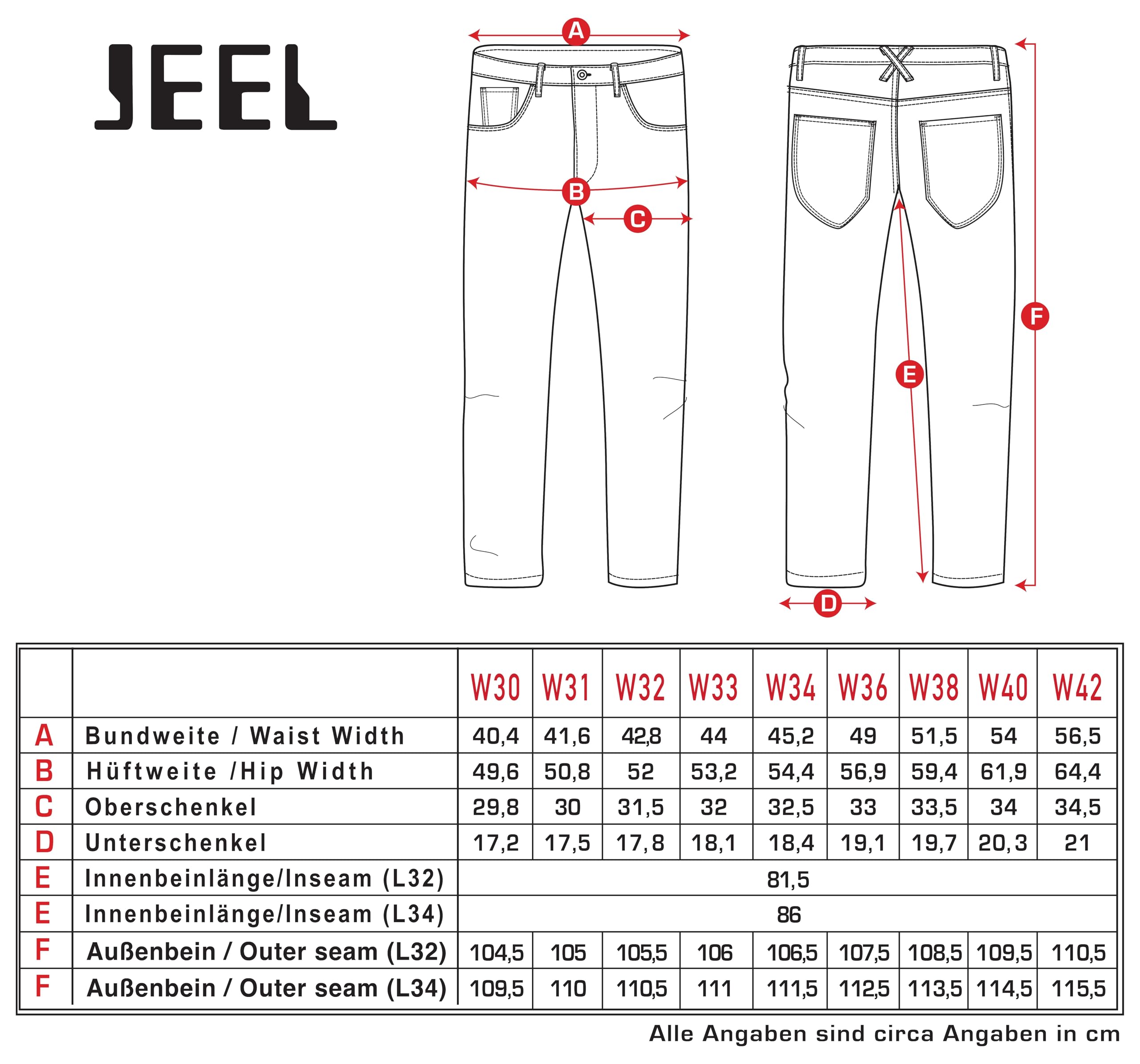 JEEL Jeans da Uomo - Taglio Regular Dritto - Elasticizzata - Jeans Basic Lavato