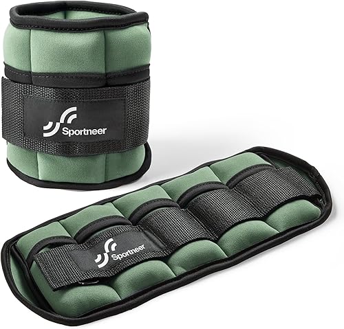 Vista 8 de Sportneer Juego de pesas de tobillo ajustables, 1 par, de 2, 4, 6, 8 y 10 libras, correas para el peso de las piernas para mujer, hombre, niños