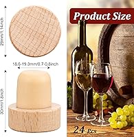 Vista 2 de Tapones de corcho reutilizables en forma de T, 12 tapones de madera y goma para botellas de vino y cerveza