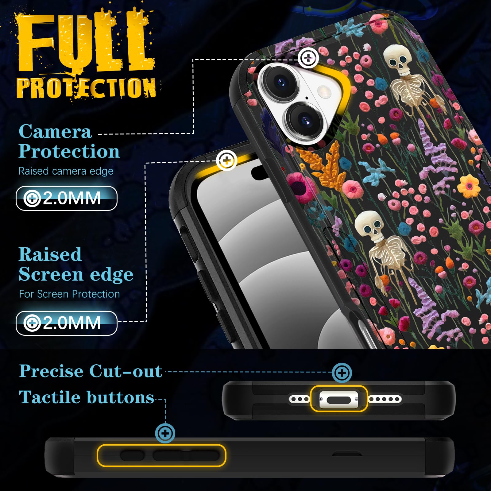 For IPhone 14/13 Case - Cute Girly Girls Women Phone Cover Cool Aesthetic Unique Design Teen Art Heavy Duty Protective Shockproof Military Grade Funda For Apple 13/for IPhone 14
