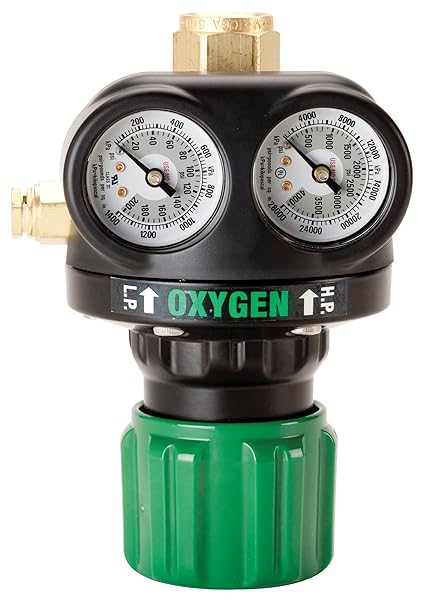 ESAB Victor Technologies 0781-5127 ESS4-125-540 High Capacity Single Stage Oxygen Regulator, 5-125 psig Delivery Range, CGA 540 Inlet Connection