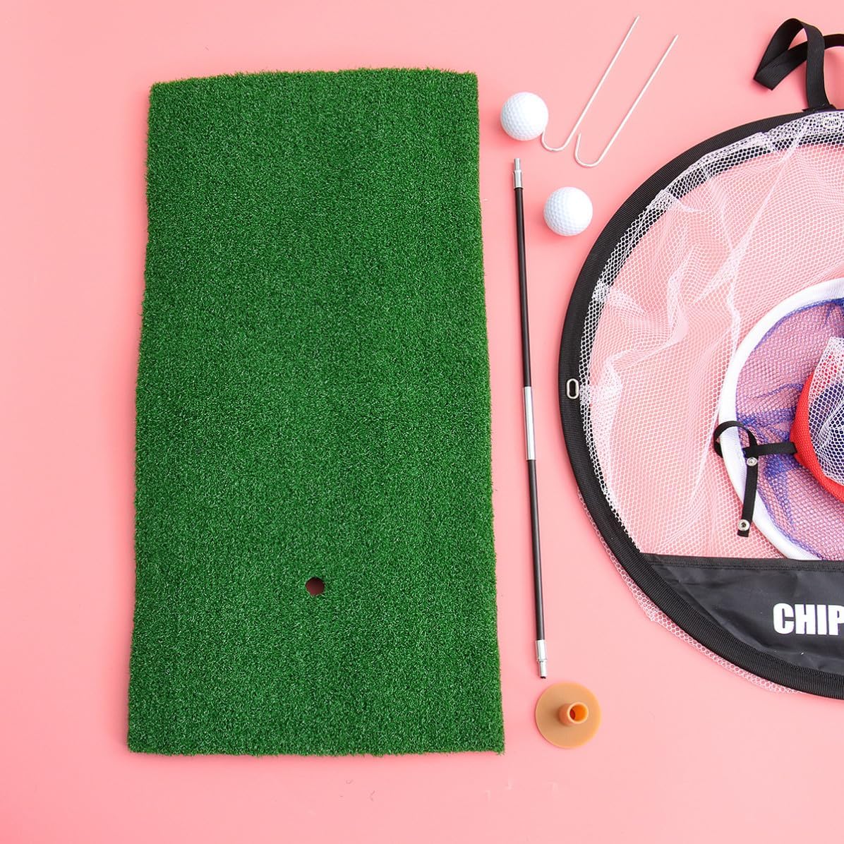 Cabilock Foldable Chipping Practice Net with Instant Pop-up Design and Polyester Material, Portable Golf Training Aid for Indoor and Outdoor Practice Hitting, Includes Chipping Mat