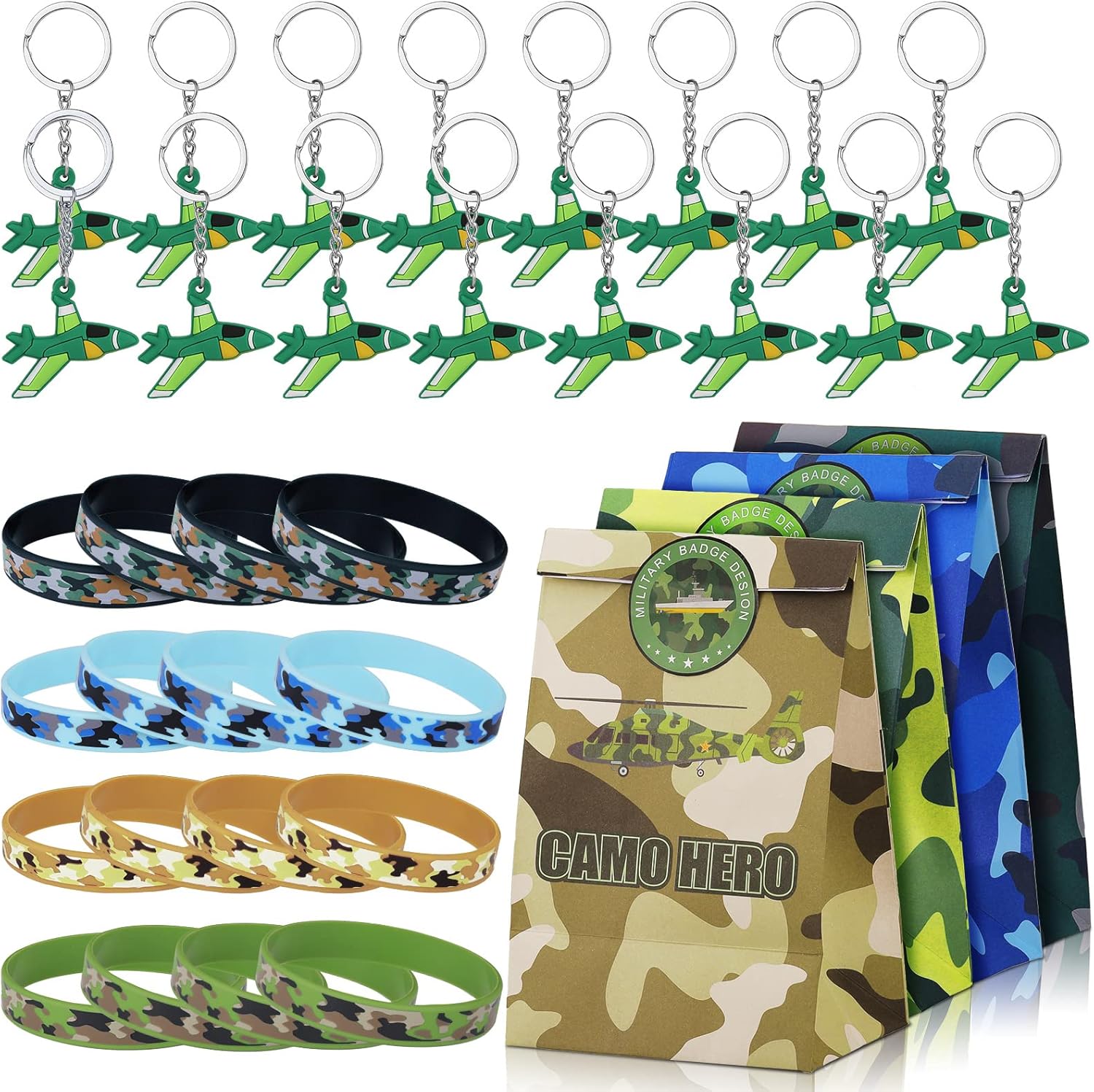 48 Pcs Camouflage Army Party Favors Includes 16 Camouflage