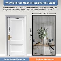 HOWIN Mágneses Szúnyogháló Ajtóra 70x200 cm - Erkélyajtó Rovarháló, Fúrás Nélkül Felszerelhető, Automata Záródás, Fekete 4