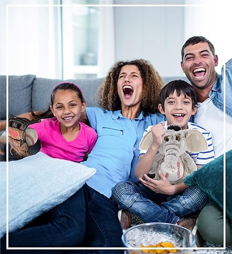 Miniatura 7 de DolliBu Animal de peluche de elefante sentado con felpa de béisbol, elefante de felpa suave, adorable juguete de peluche para jugar, lindo regalo de