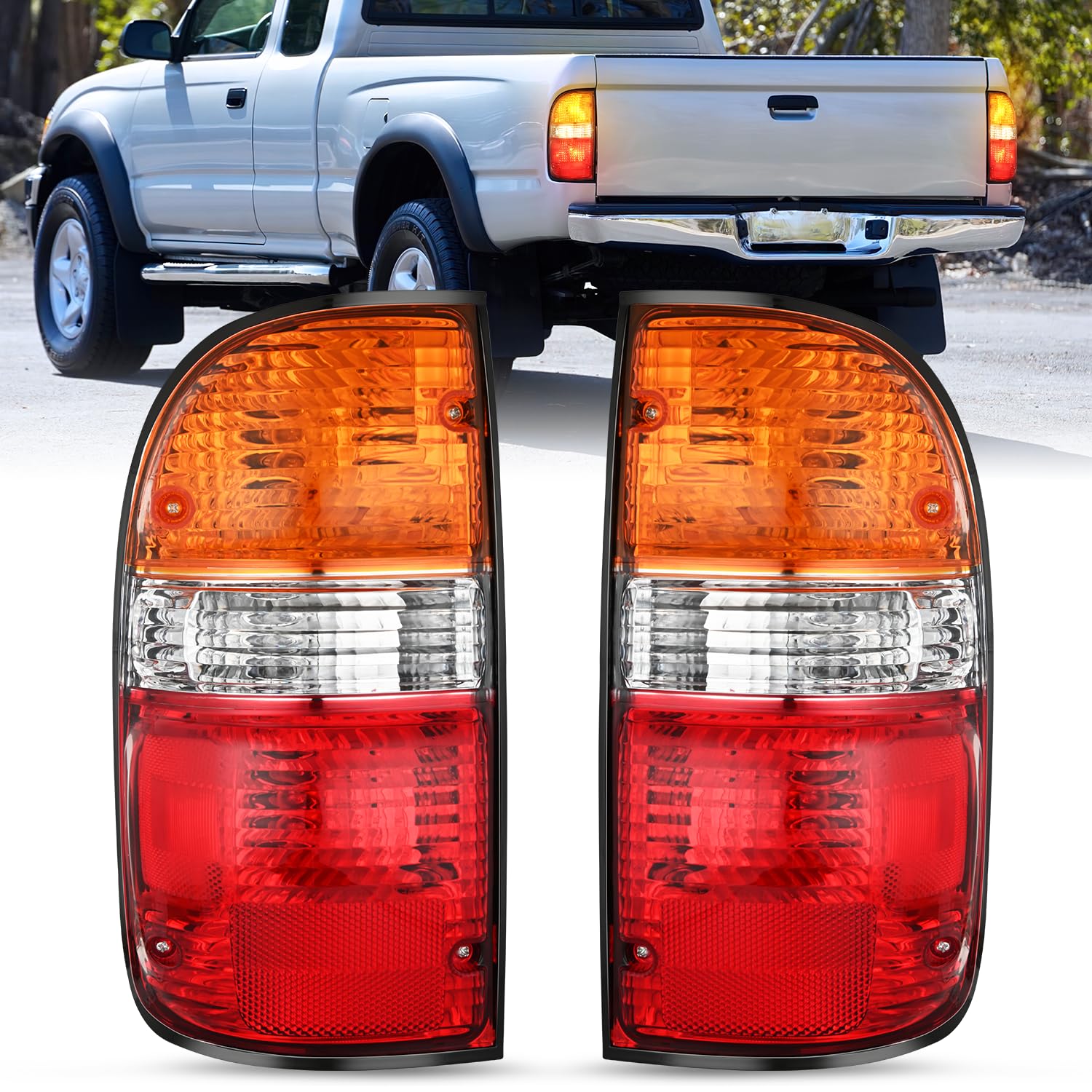 Nilight Taillight Assembly Compatible with 2001 2002 2003 2004 Toyota Tacoma Rear Lamp Replacement OE Style Driver and Passenger Side