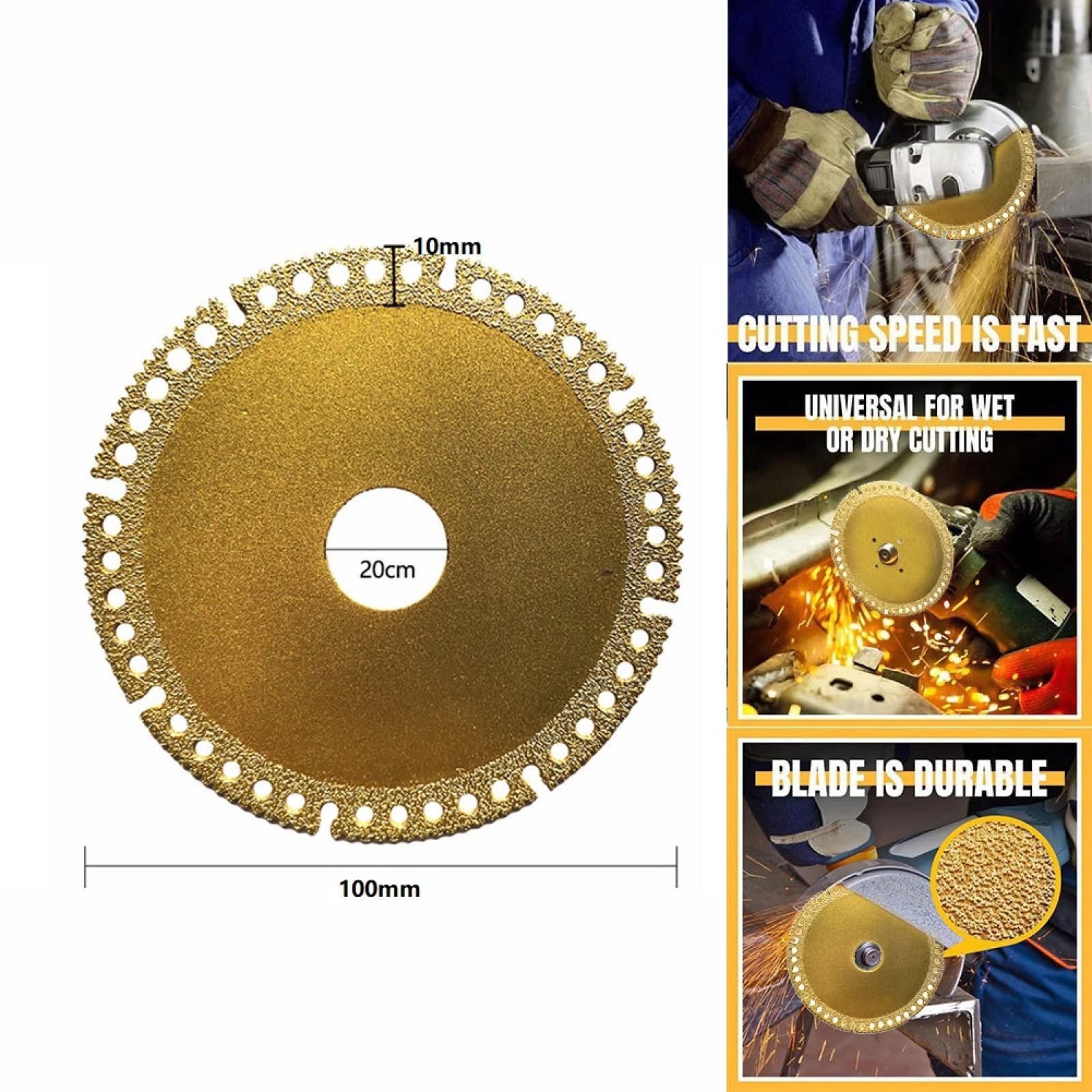 LYVQZPWLRDiamentowa płyta cięcia, Diamentowa tarcza tnąca do szkła 100 mm Ceramiczna tarcza tnąca do płytek Marmuru i betonu Szlifierka kątowa Tarcze do pił tarczowych