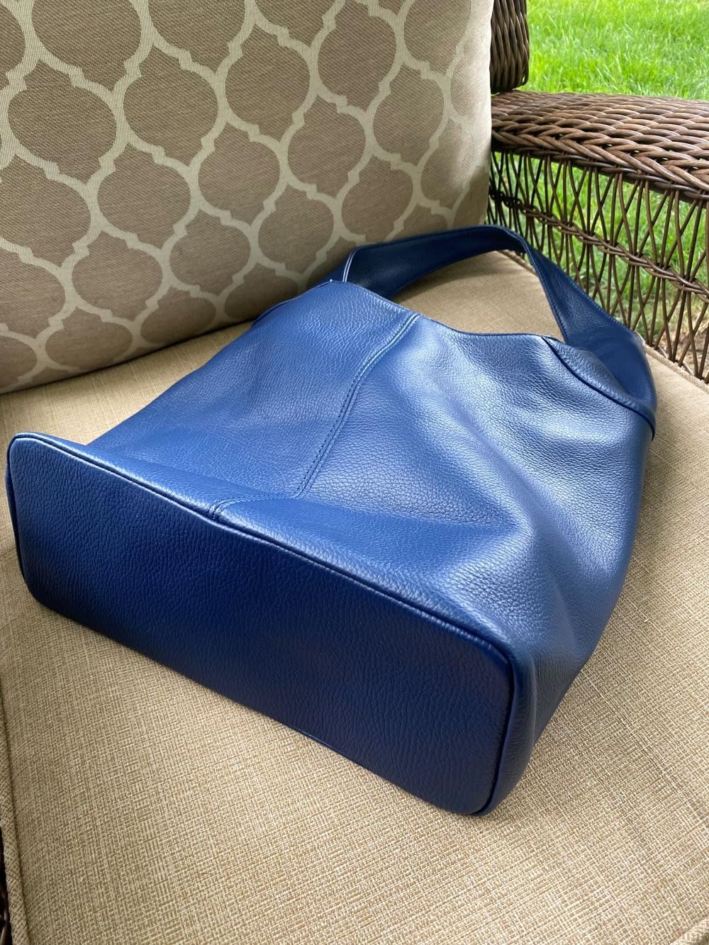 Italian Leather Hobo Bag for Women – Pebbled Tote Purse, Slouchy Designer Shoulder Handbag, Made in Italy | Pebbled Tote Purse, Slouchy Designer, Shoulder Handbag, Made in Italy, Genuine Leather