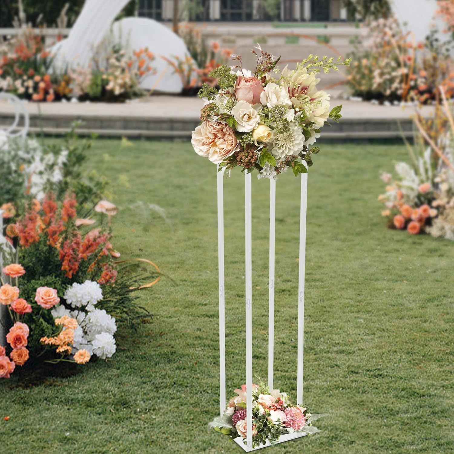 Acrylic Flower Stand Vases, 39'' Tall Acrylic Flower Stand Wedding Centerpieces Marriage Decorations Supplies Tabletop Decor Clear Display Rack Crystal Stage Pillar Party Props Floral Event Backdrops