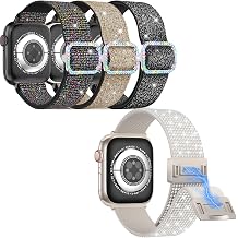LETOID Stretchy Band Design for Apple Watch 42mm 44mm 45mm 49mm, 4 Pack Elastic Nylon Strap Women Replacement Sport Solo Loop Wristband for iWatch Series Ultra 9 8 7 6 5 4 3 2 1 SE
