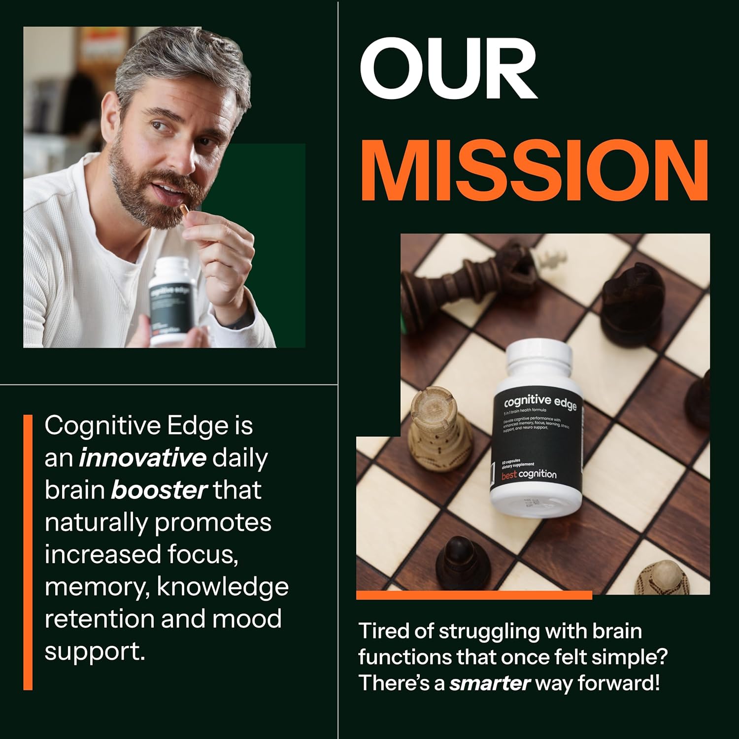 Cognitive Edge Bacopa Memory Supplement - Calm Focus, Daily Clarity & Retention - 7 Natural Ingredients Including L-Theanine, Ashwagandha, PQQ, Astaxanthin - Caffeine-Free Brain Support (60 Capsules) - Image 5