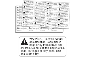2.4" x 1" Suffocation Warning Label Stickers