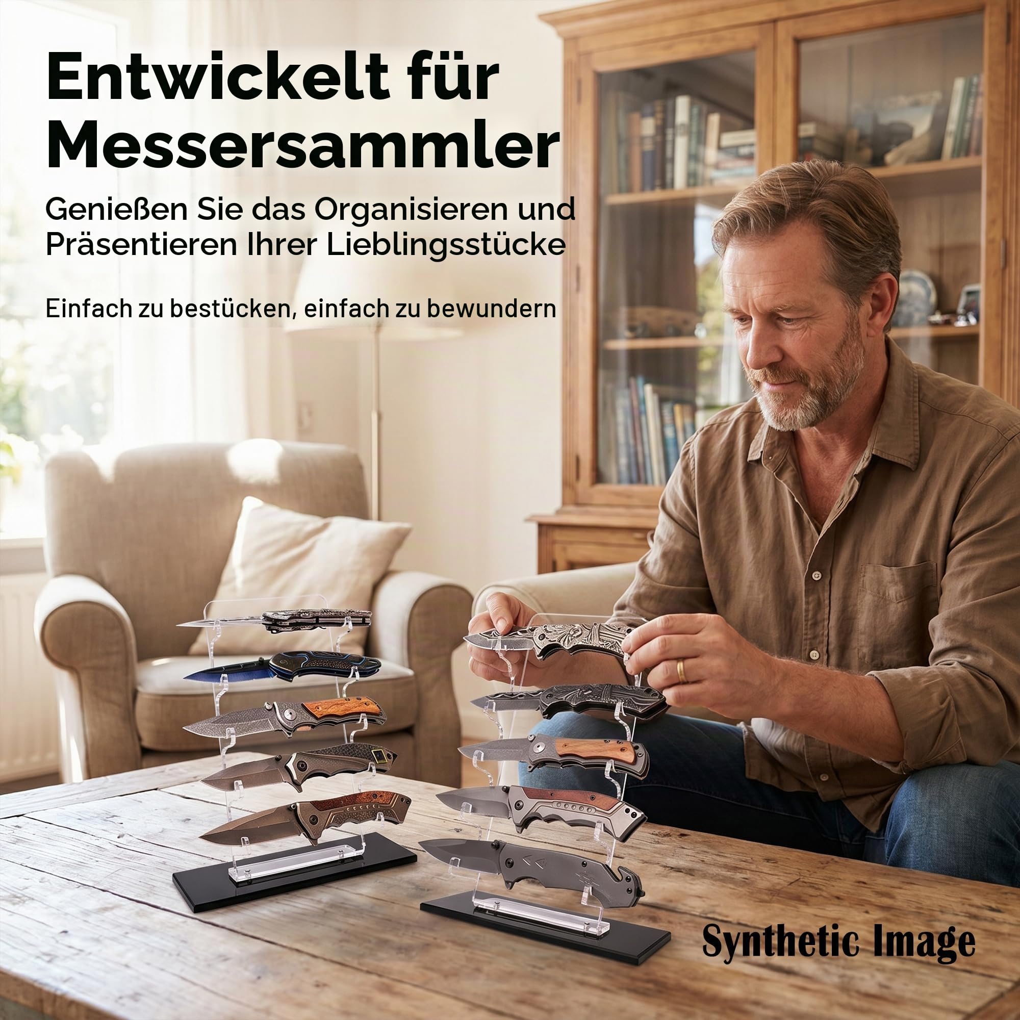 Taschenmesser-Display und Halter - Acryl-Messer-Präsentationsständer für Organizer und Ausstellungshütte - Heimdekoration (1)