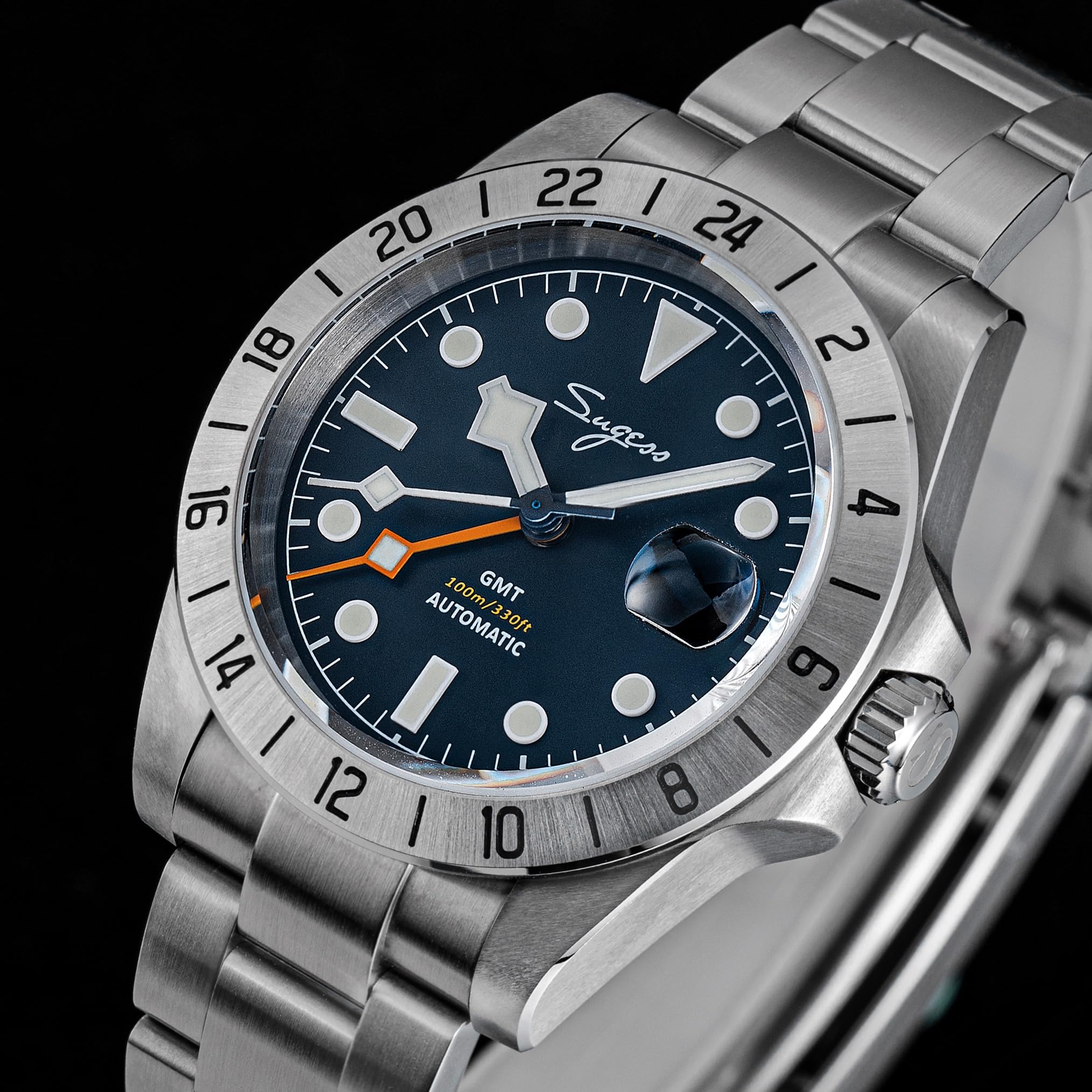 Sugess BB GMT S463.03 - Orologio meccanico da uomo, in vetro zaffiro, 100 m