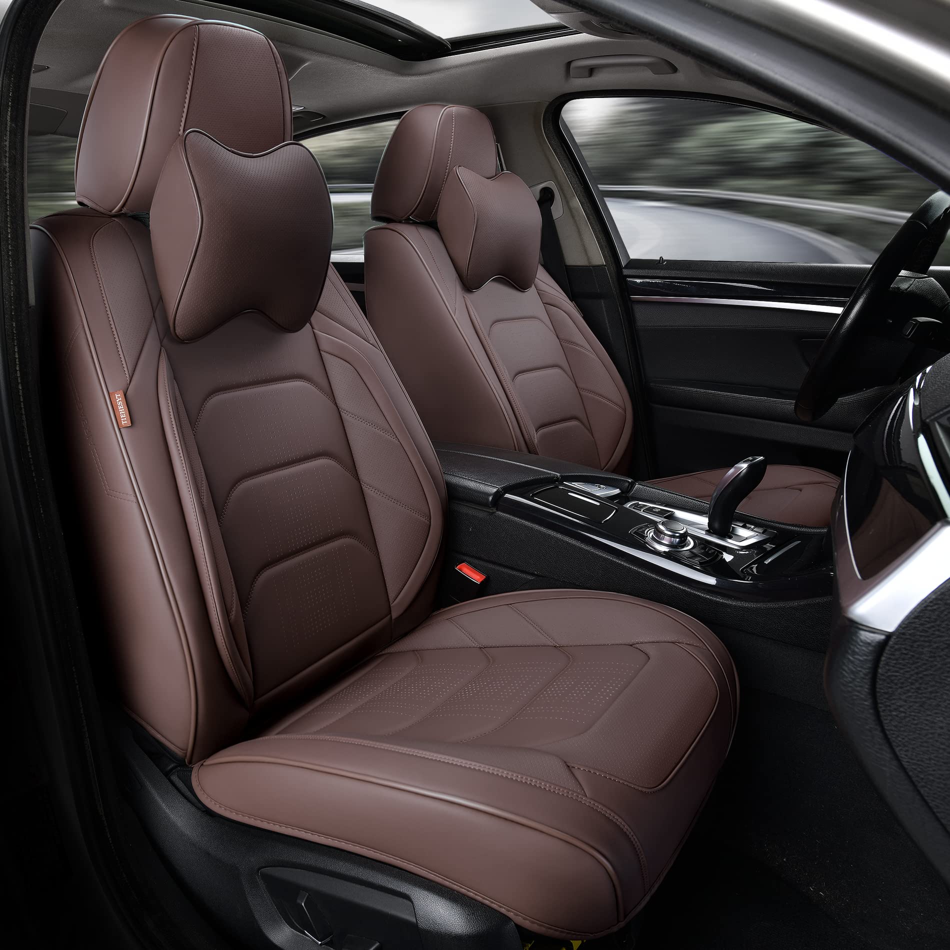 Photo 1 of TIEHESYT Brown Car Seat Covers Front Pair