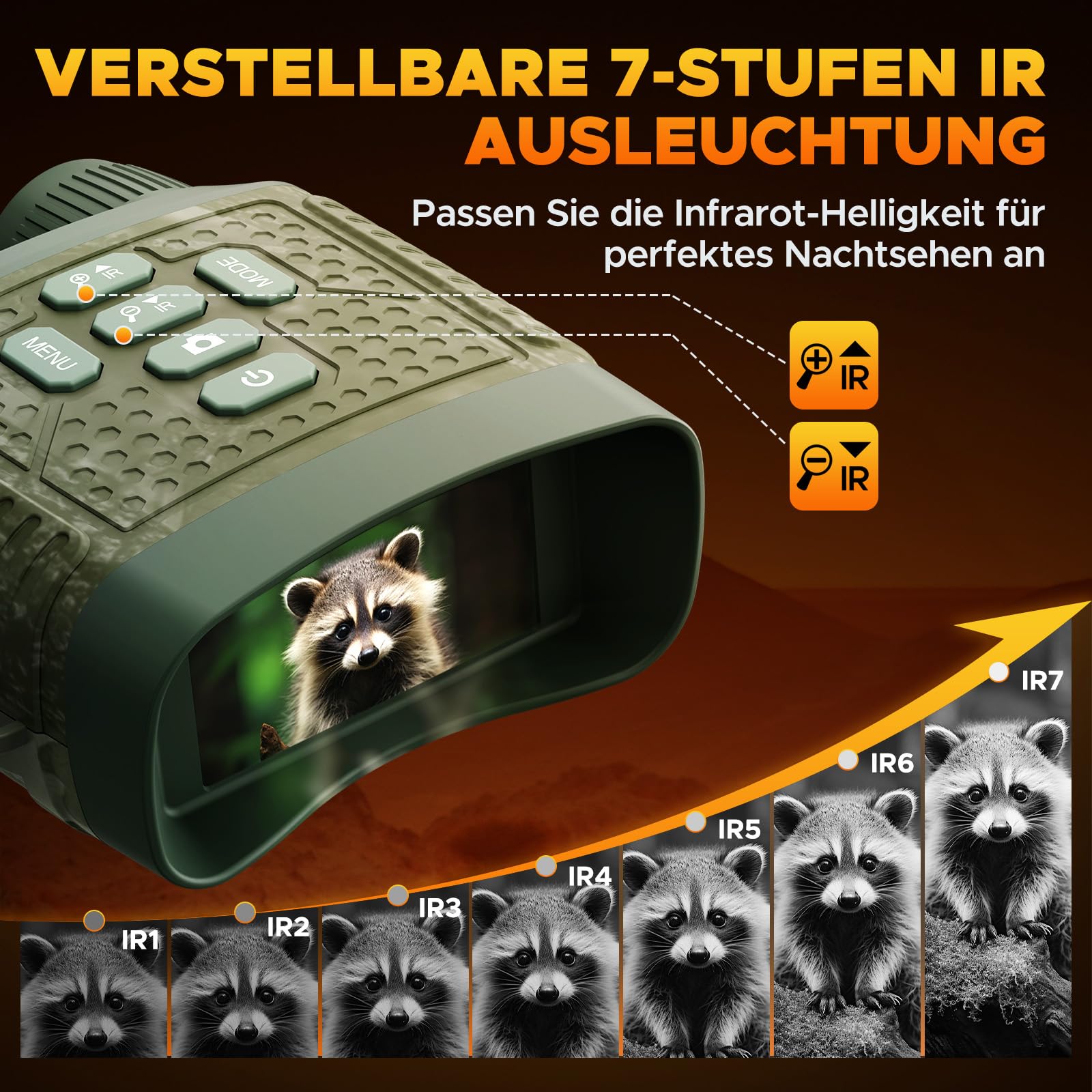 4K 48MP Nachtsichtgerät mit 10-Fach Zoom und 5000mAh Akku für Beobachtungen bis 400m – Ideal für Jagd, Outdoor-Aktivitäten, Camping und Sicherheitszwecke