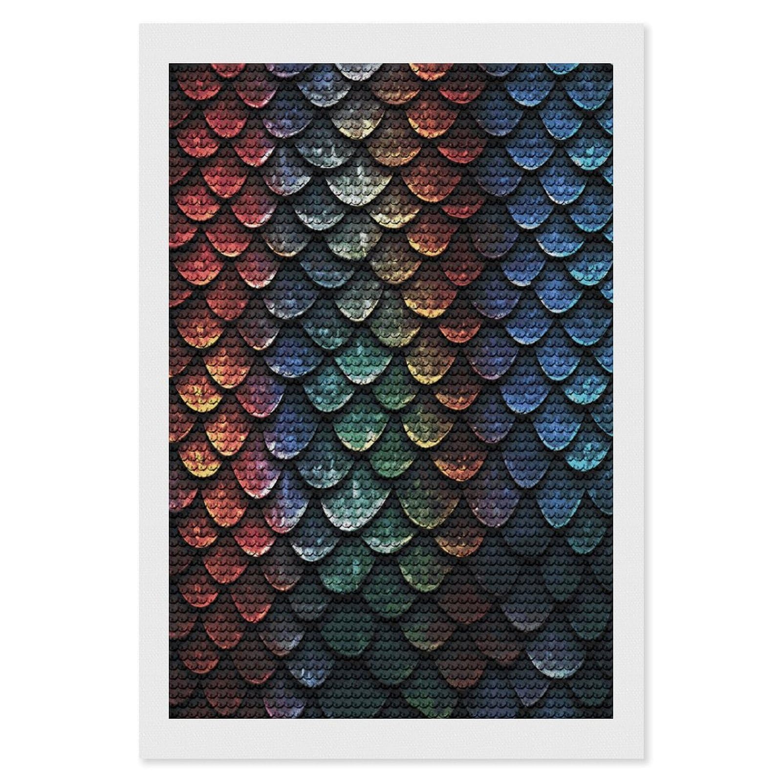 Dragon Scale Diamond Art Kits for Adult Round Full Drill Diamond Dots Paintings for Beginner Picture Art DIY Diamond Painting Kits 5D Diamond Art Painting for Home Wall Decor 8"x12"