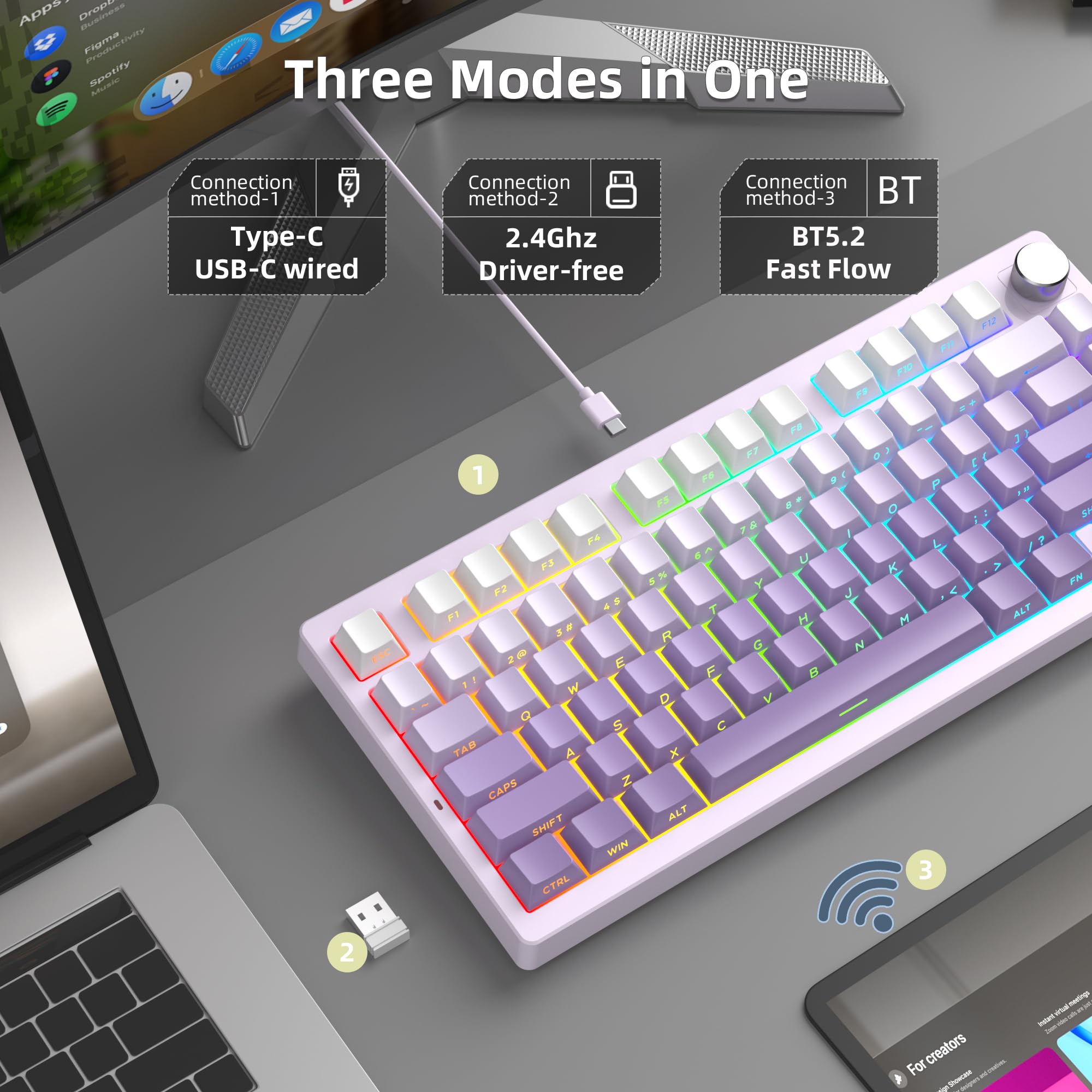 Amazon.com: MageGee Light 75 Wireless Mechanical Keyboard,75% Hot