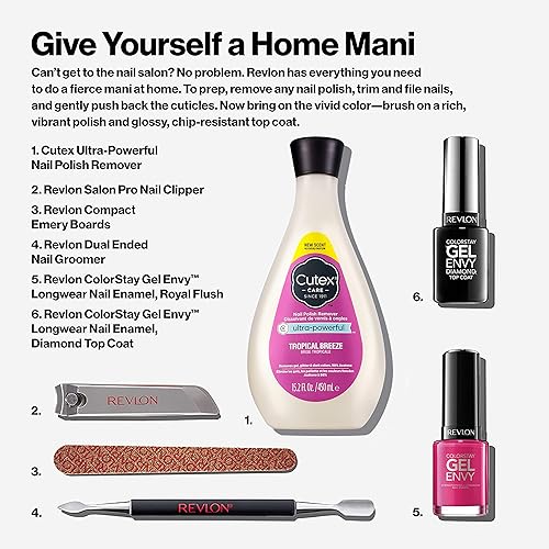 Miniatura 7 de Cutex Removedor de esmalte de uñas de gel, ultra potente y elimina la purpurina y las pinturas de colores oscuros, aroma a brisa tropical, 15.2