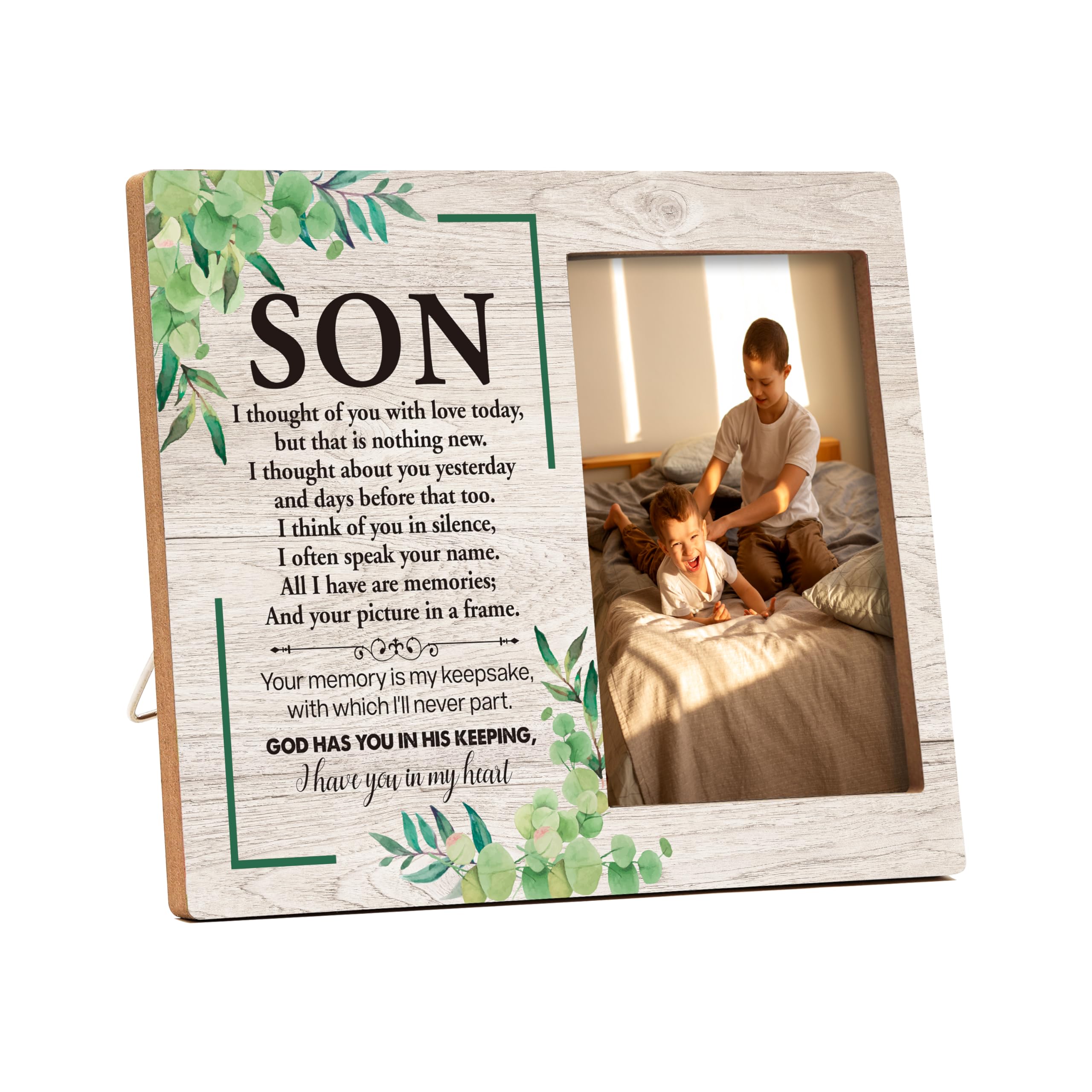 valucise Memorial Pictures Frame, Best Son Photo Frame, Sympathy Gifts For Loss Of Son, Funeral Remembrance Gifts, Farmhouse Home Living Room Bedroom