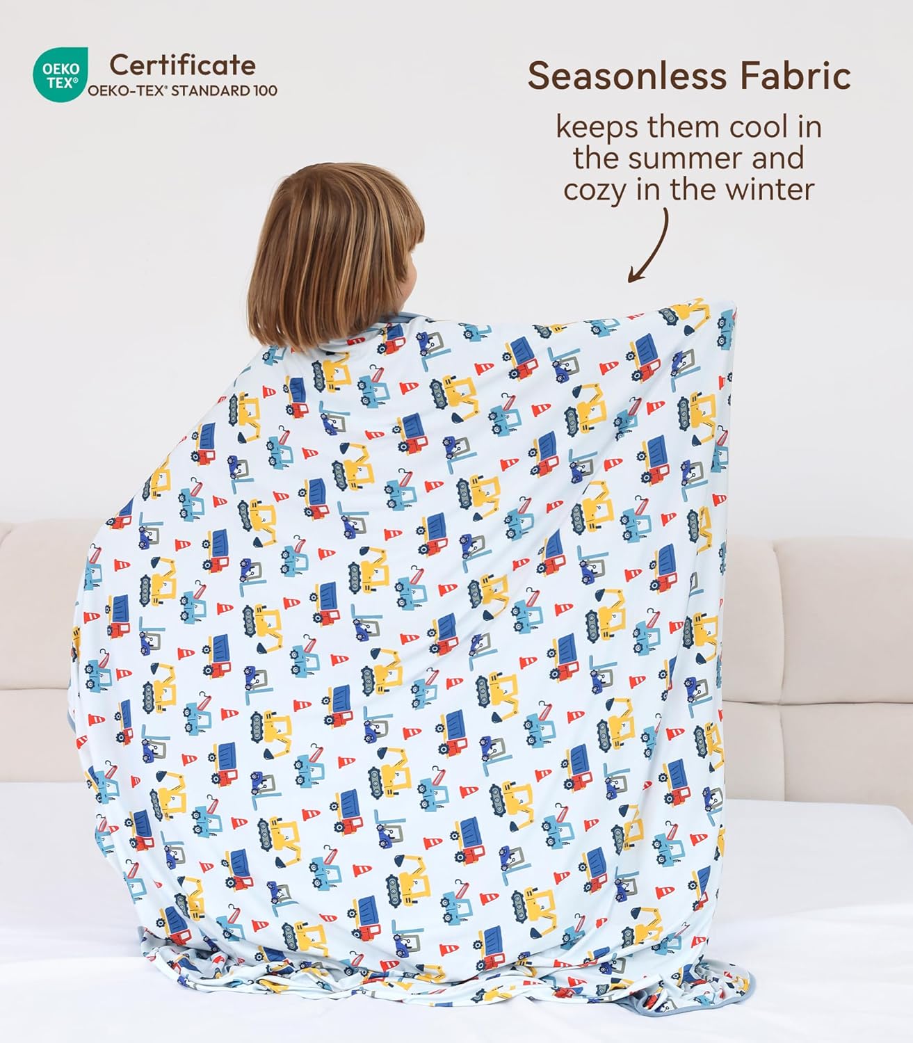 Premium Baby Blankets, Soft Viscose from Bamboo Blanket for Boys and Girls, Nursery Crib Bedding Quilt for Newborn and Toddler, Cooling for Hot Sleepers, 50'' x 50'' Blue Car