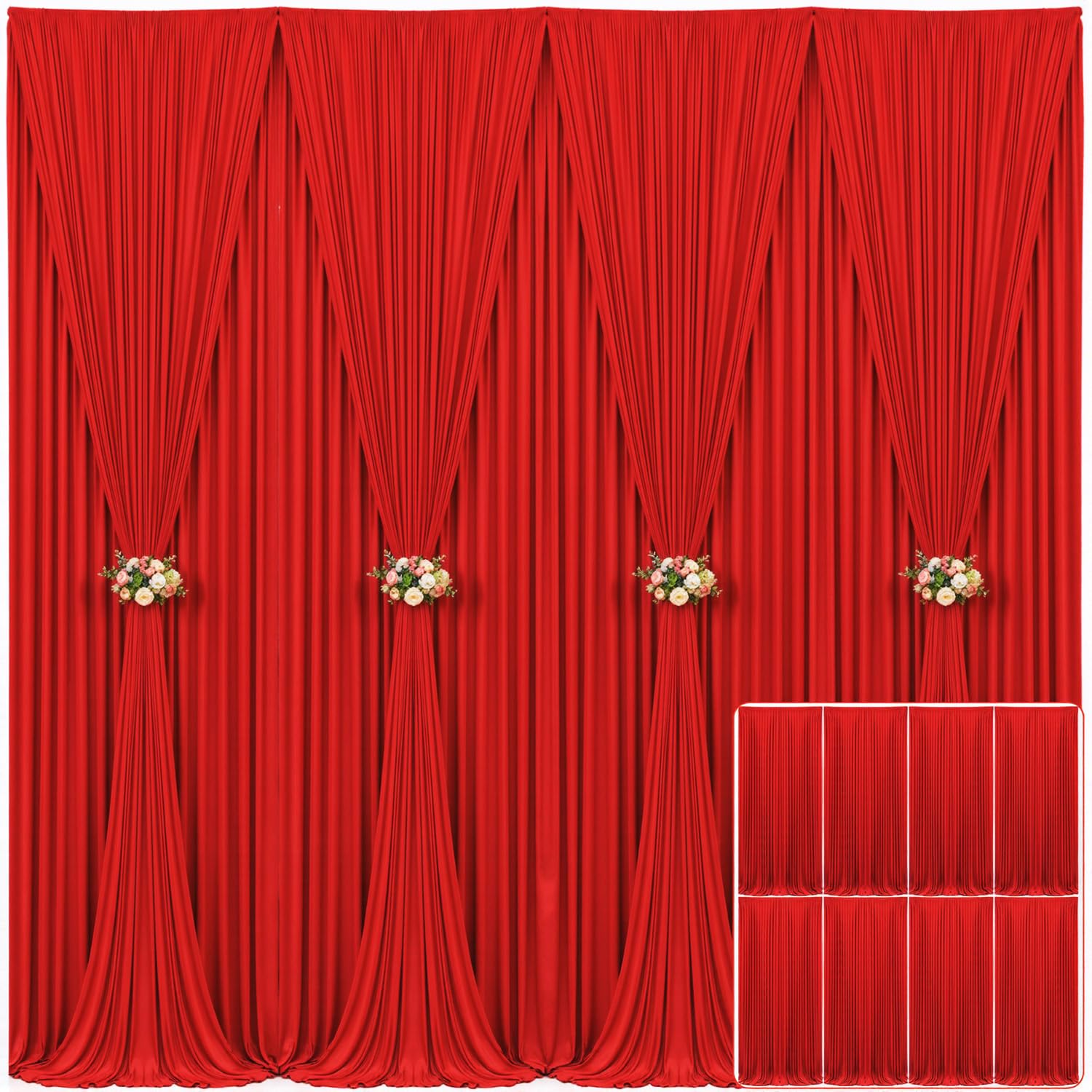 10x10 Champagne Backdrop Curtain for Parties Wedding Baby Shower Wrinkle Free Photo Curtains Backdrop Drapes Fabric Decoration for Bridal Shower 5ft x 10ft,2 Panels — view 85