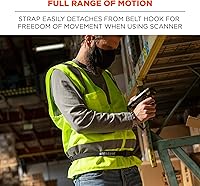 Vista 5 de Ergodyne Squids 3135 - Cinturón escáner de código de barras con gancho, incluye correa de transporte para escáneres de código de barras, negro