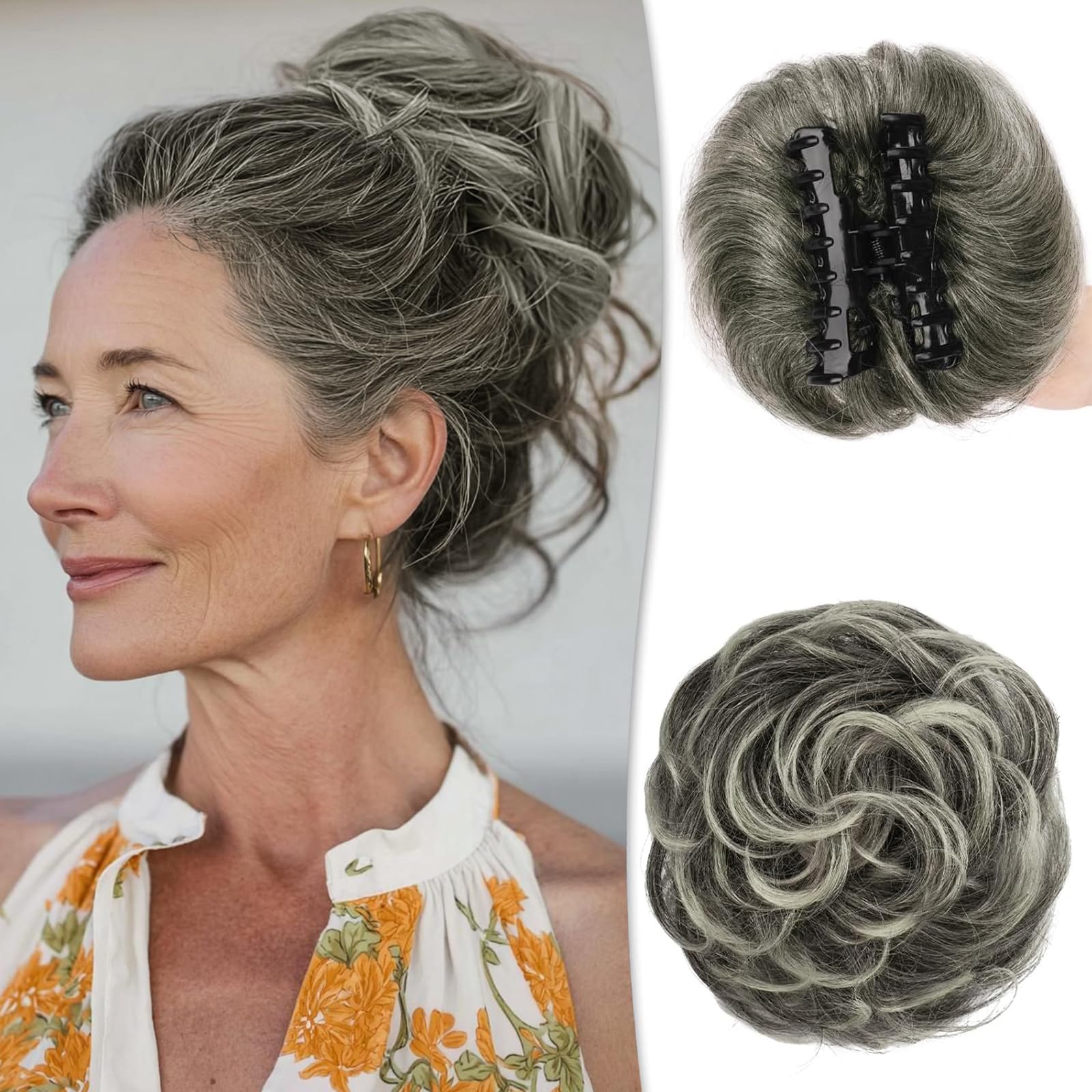 Ruwiss Claw Clip Messy Bun Hair Piece Real Human Hair | Desertcart  Seychelles, image size:1600x1600