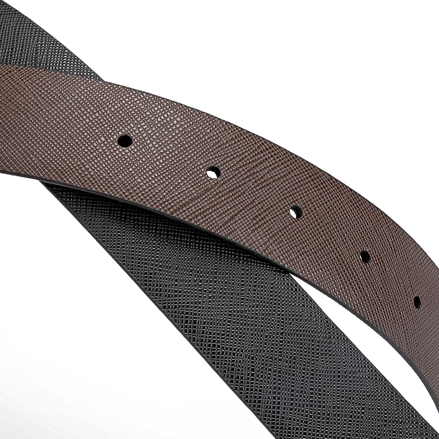 Vatee's Ceintures réversibles en cuir véritable sans boucle pour sangle de ceinture de remplacement pour Hommes/Femmes 38mm/34mm/29mm de large