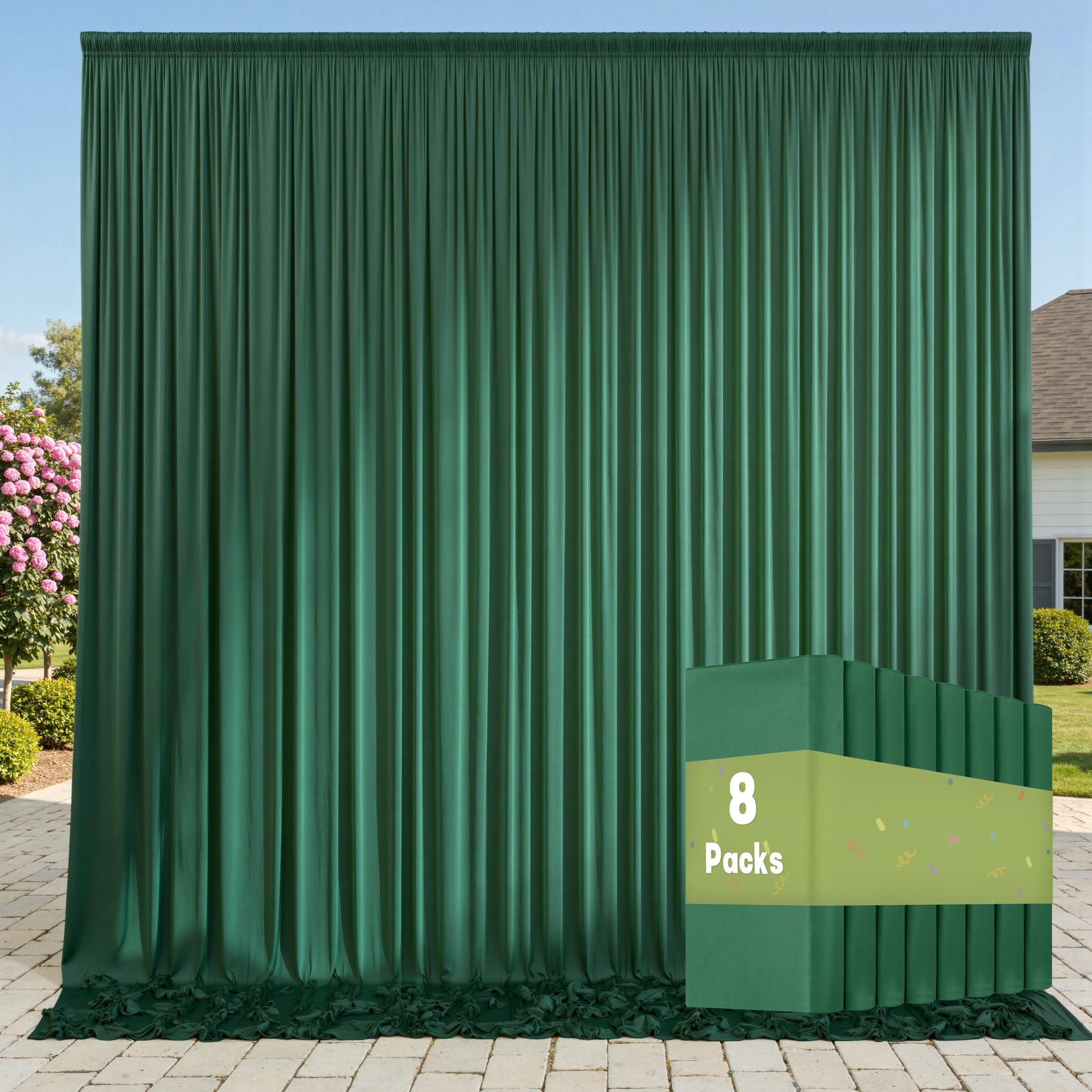 10ft x 10ft Wrinkle Free Black Backdrop Curtains for Parties, 2 Panels 5ftx10ft Polyester Photo Backdrop Drapes for Wedding Birthday Graduation Photography Background — view 129