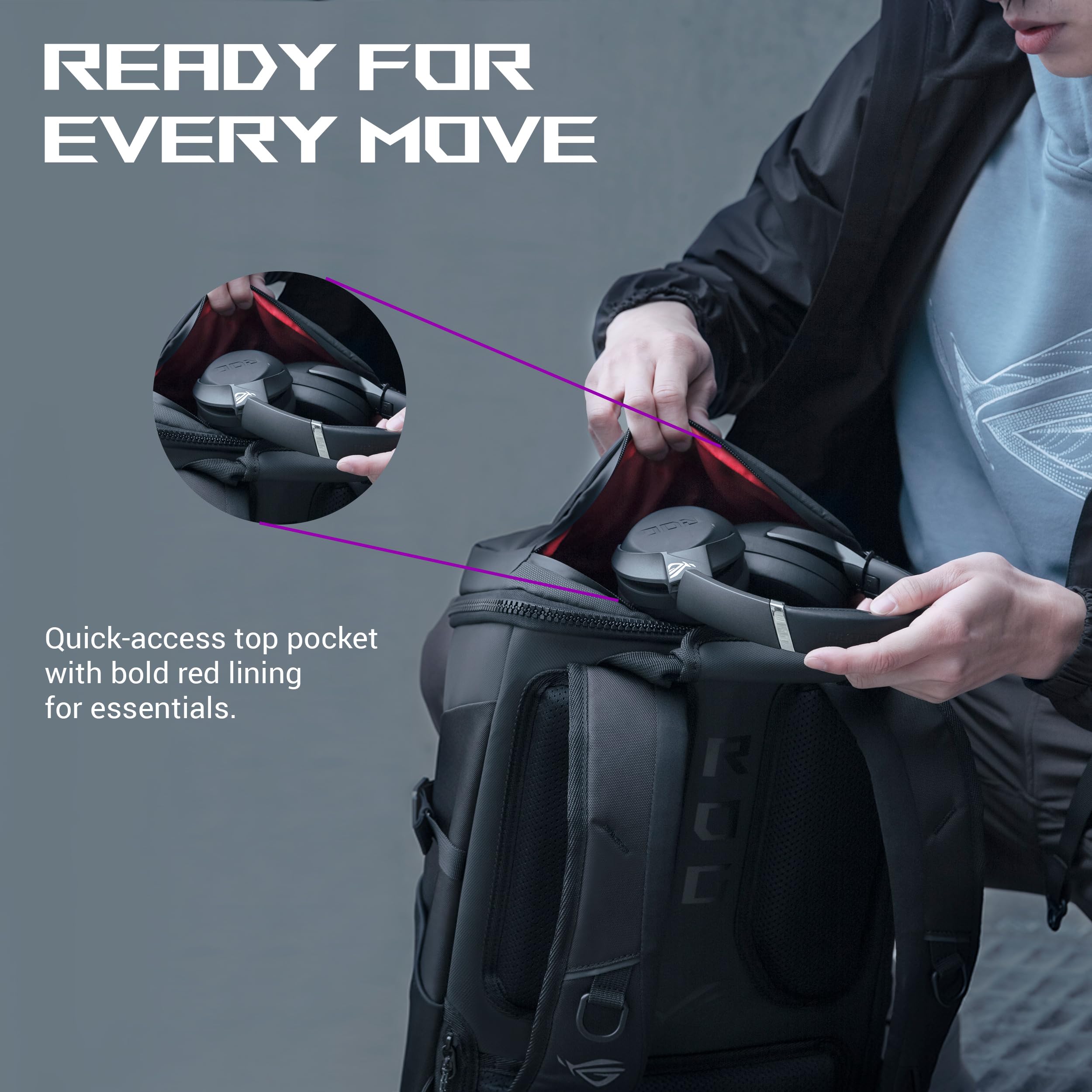 Asus ROG Ranger BP2701 Gaming Backpack (Cybertext Edition) Fits Up To 17 inch Laptop Computers