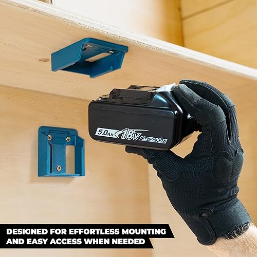 Miniatura 3 de StealthMounts Soporte de batería compatible con Makita 18V (paquete de 6) - Soportes de batería azules  Fabricado en el Reino Unido