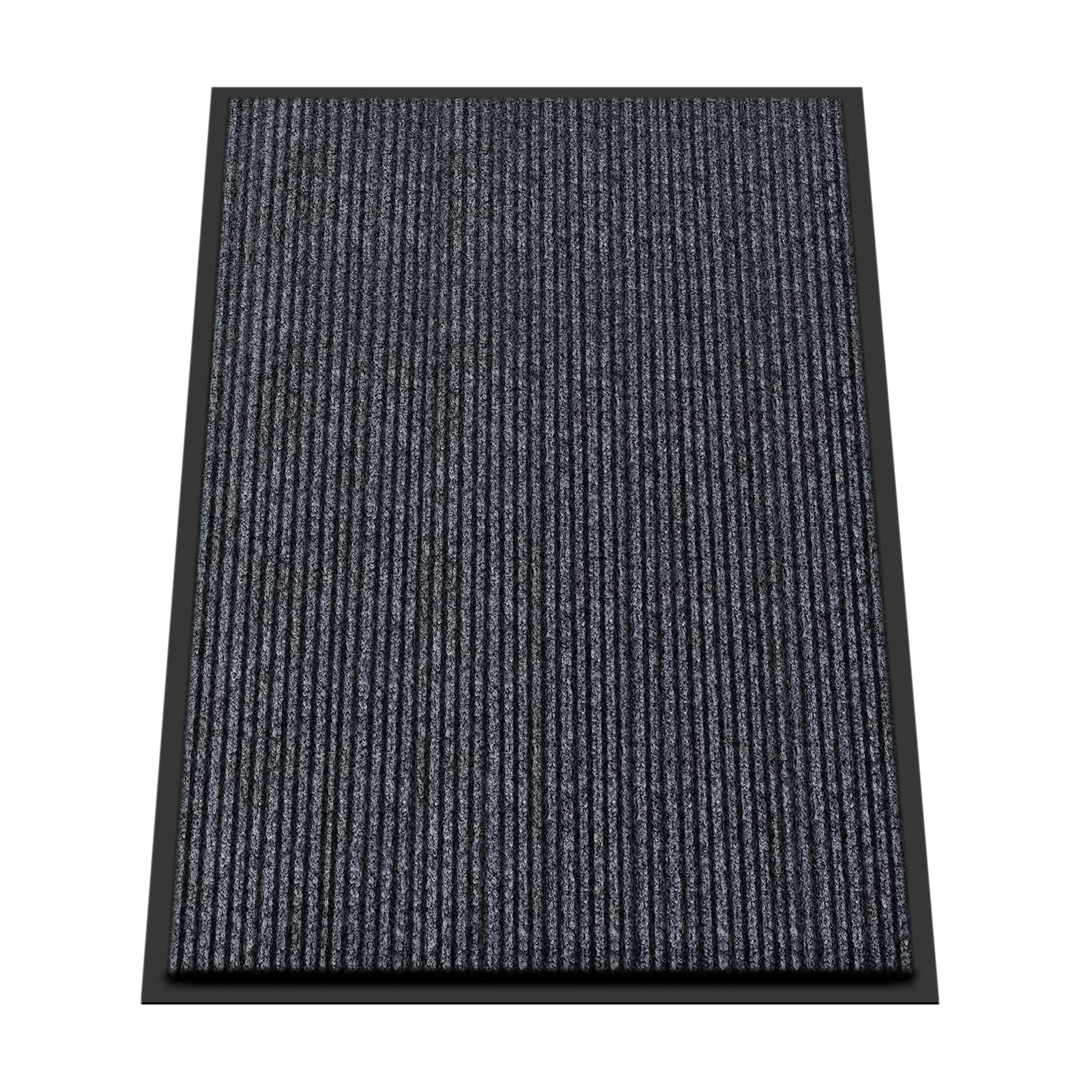 kuyal front door mat, 3'x4' indoor outdoor entrance mat, commercial floor mats inside outside entrance, heavy duty durable welcome mats, rubber backing non slip outdoor mats for entryway,dark gray