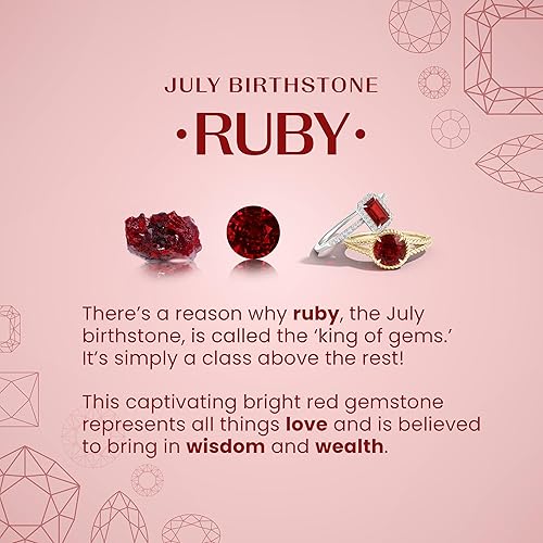 Miniatura 7 de Angara Colgante Solitario de Rubí Natural para Mujer Colgante de Lágrima de Rubí Engastado con Garras en Aro en V con Diamante en Oro Macizo de