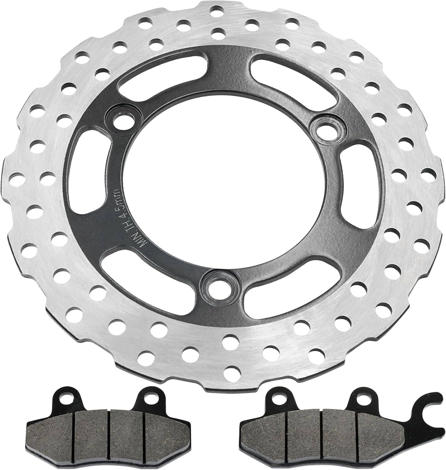 Caltric Rear Brake Disc Rotor with Pad Compatible with Kawasaki Ninja 250R Ex250J 2008 2009 2010 2011 2012