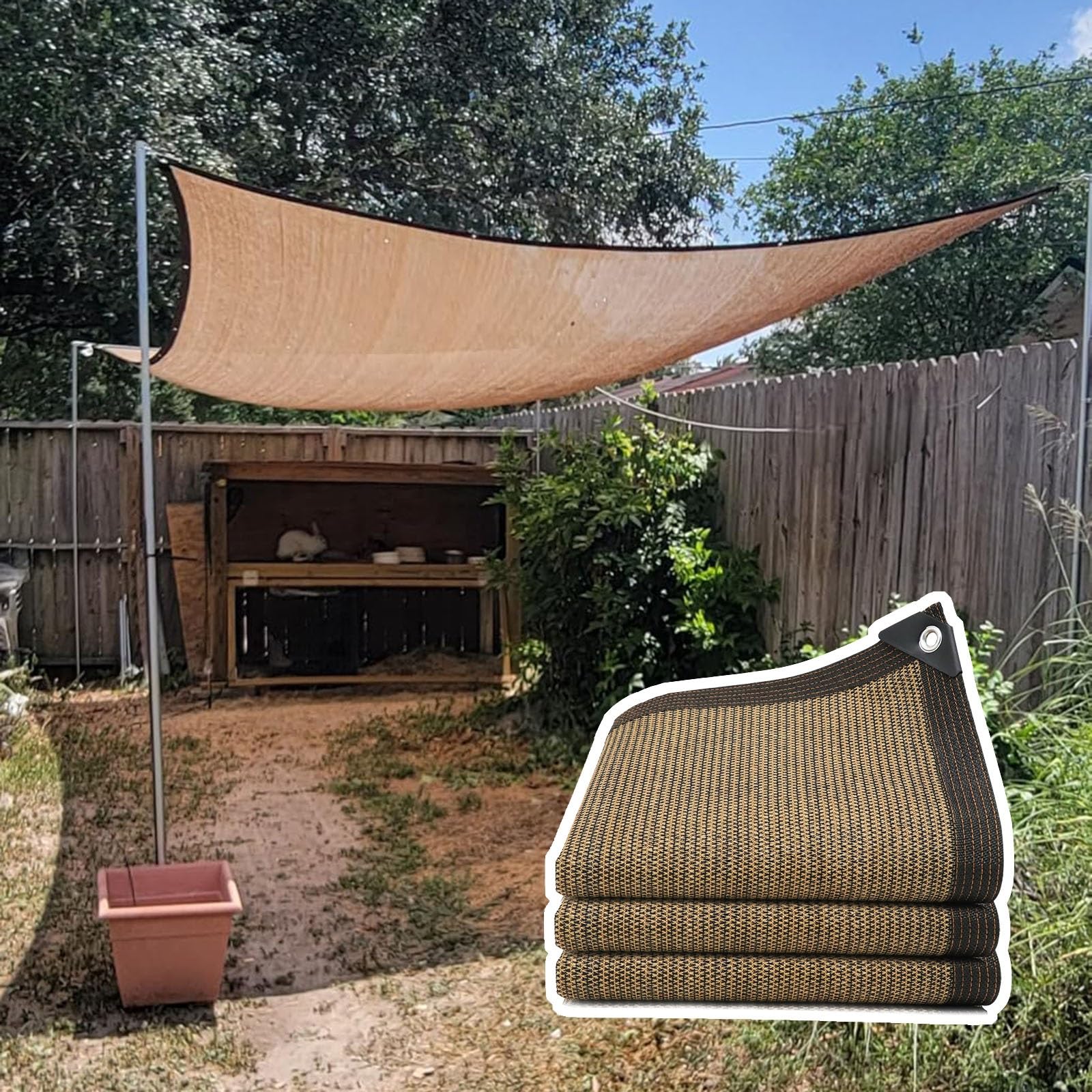 Toile d'ombrage extérieure 4x7m anti UV pour parasol et pergola