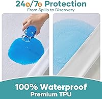 Vista 2 de OhGeni Waterproof Mattress Protector, Queen Size Fitted Sheet with Deep Pocket, 6''-18'' Washable Hypoallergenic Mattresses Cover,Noiseless Soft