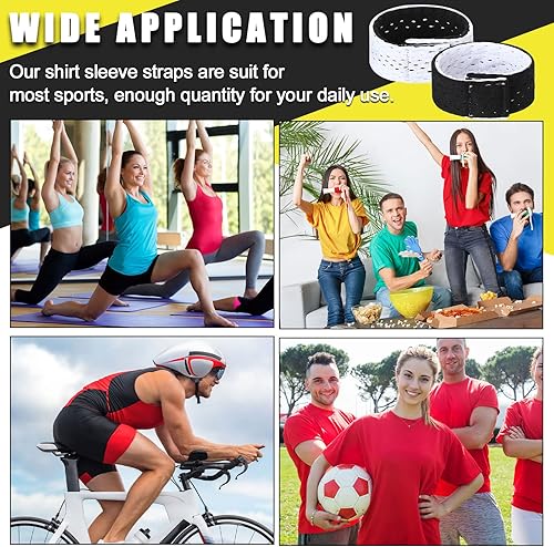 Miniatura 6 de Tigeen 32 piezas de bandas de manga de jersey deportivas para fútbol, softbol con cierres de gancho y bucle para camisas