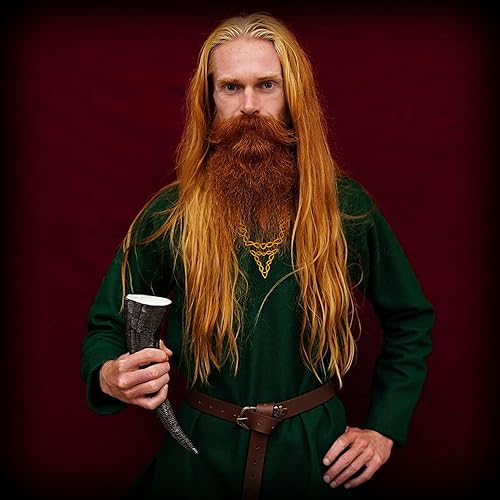 Miniatura 8 de Mythrojan Jarra Viking Buffalo Horn Mug para cerveza, Mead con taza de whisky gratis