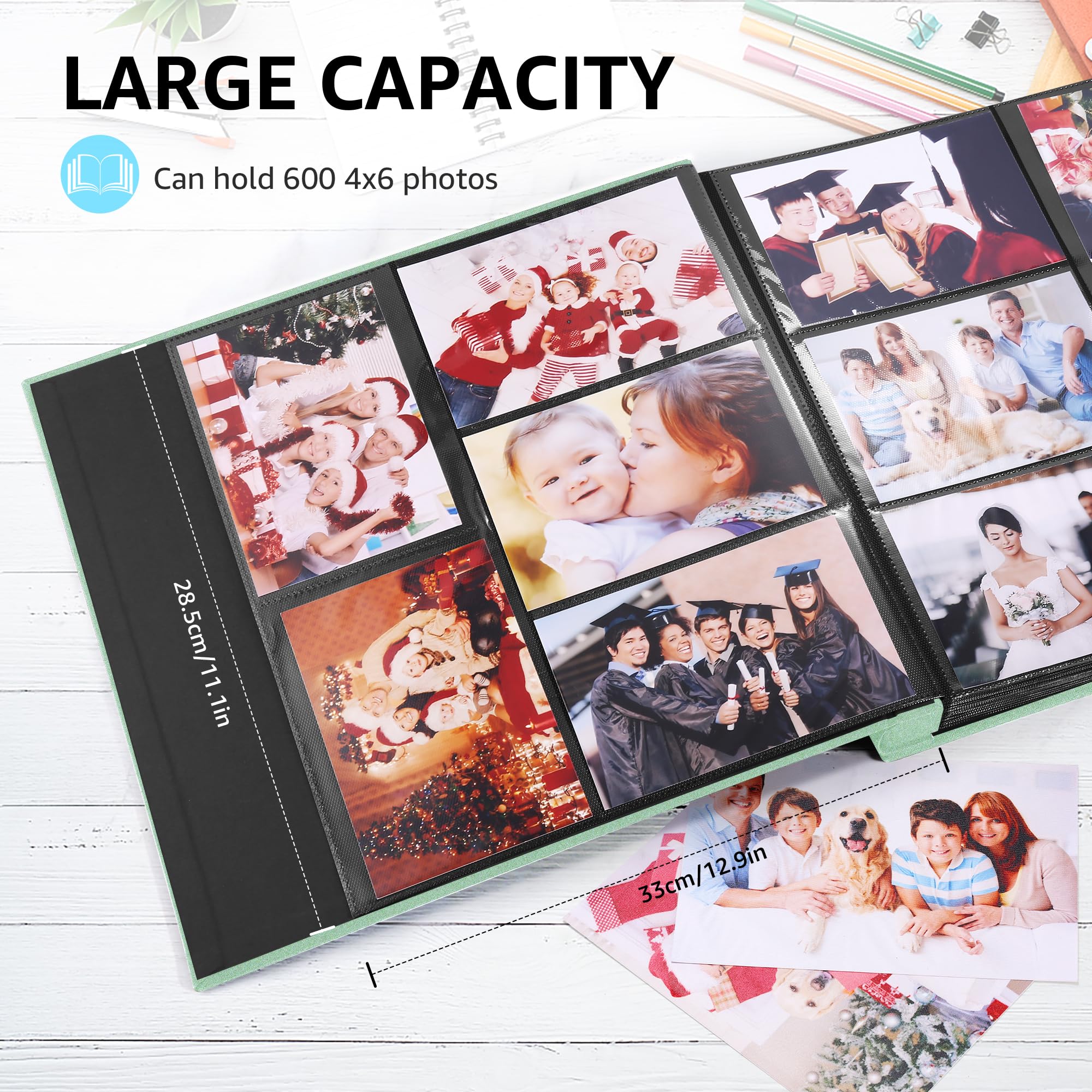 DazSpirit Photo Albums 6x4 Inch 600 Pockets Slip In, Customizable Linen Cover 10x15cm Photo Album, Large Capacity - Image 4