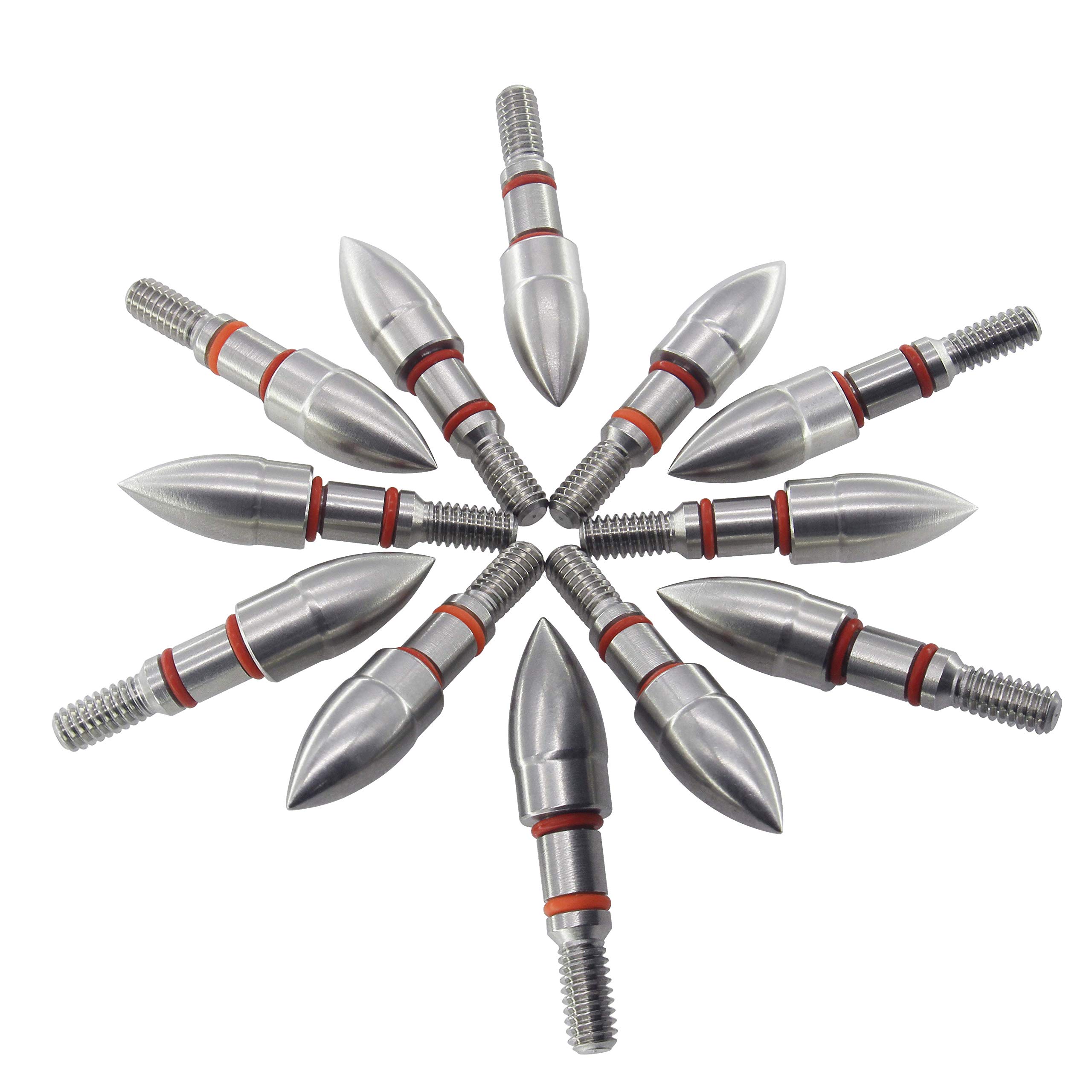 maifield Stainless Steel Archery Field Points, Easy Pull Various OD for 85/100/125/150/175/200/225/250/275/300 Grains,Screw in Archery Field Tips