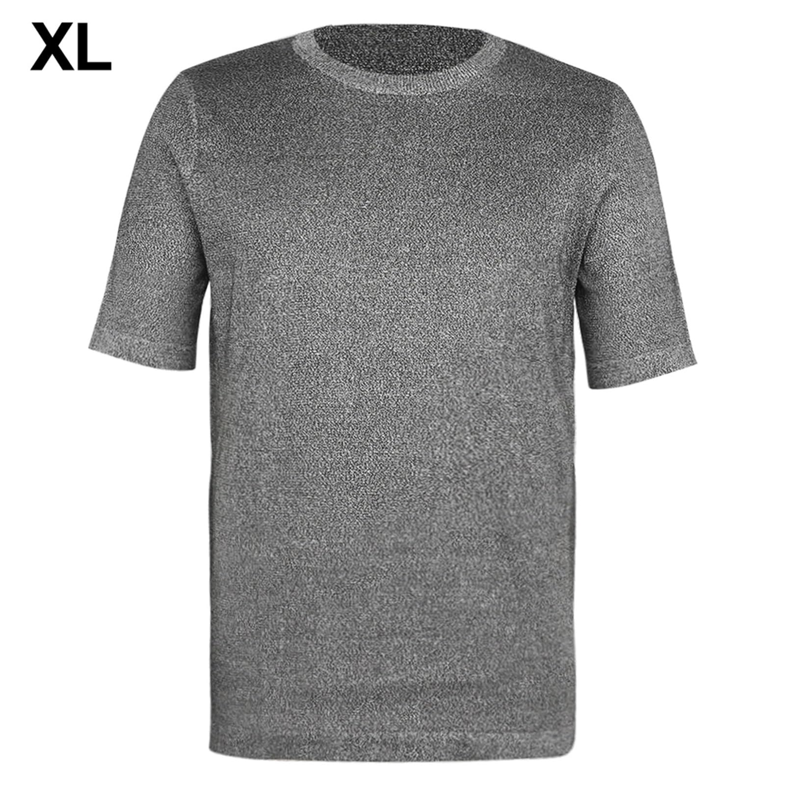Schnittf Schutzshirt der Stufe 5, kurzärmelig, Rundhalsausschnitt, schnittfest, mit, Sicherheitsoberteil, Schutzausrüstung Durchstichfest(XL)