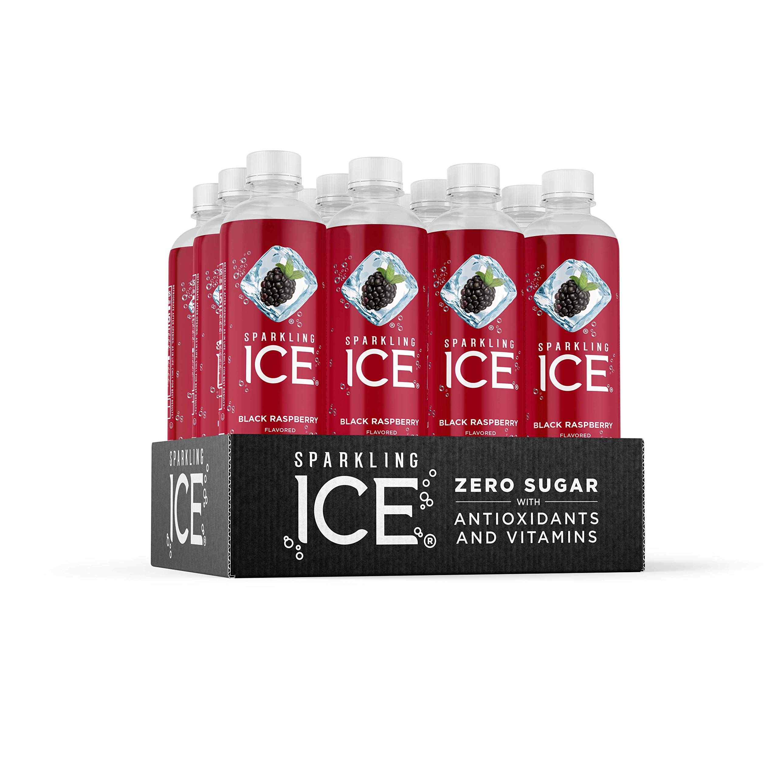 Sparkling Ice +Caffeine Citrus Twist Flavored Sparkling Water with Caffeine (Pack of 12) and Sparkling ICE Black Raspberry Sparkling Water (Pack of 12)