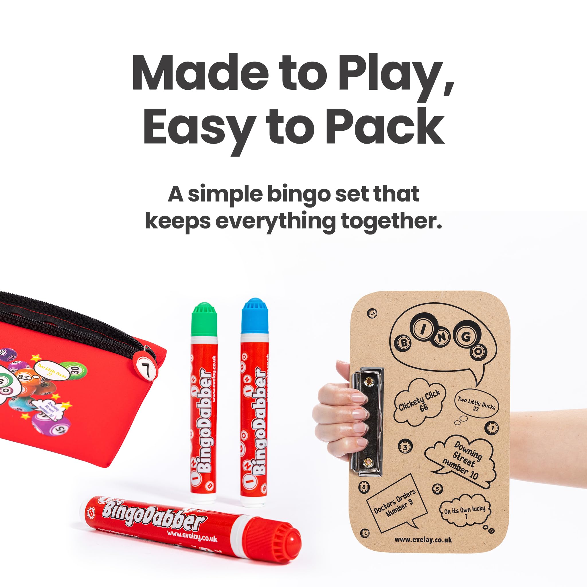 evelay Bingo Dabber Case Holder Gift Set, Red, 21.5cm x 14cm - Image 3