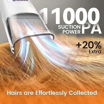 oneisall Dog Grooming Vacuum, Pet Grooming Vacuum with Clipper Nail Grinder, 1.5L Dust Cup Dog deshedding Brush with 7 Tools for Shedding Pet Hair, Home Cleaning (Grey)