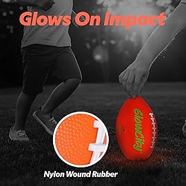 GlowCity Glow in The Dark Football - Size 3 Light Up LED Ball for Kids Ages 8-12 - Cool Sports Gift for Night Outdoor Games - Birthday Gifts Ideas for Kids & Teen Boys Ages 6 7 8 9 10 11 12 Toys Stuff
