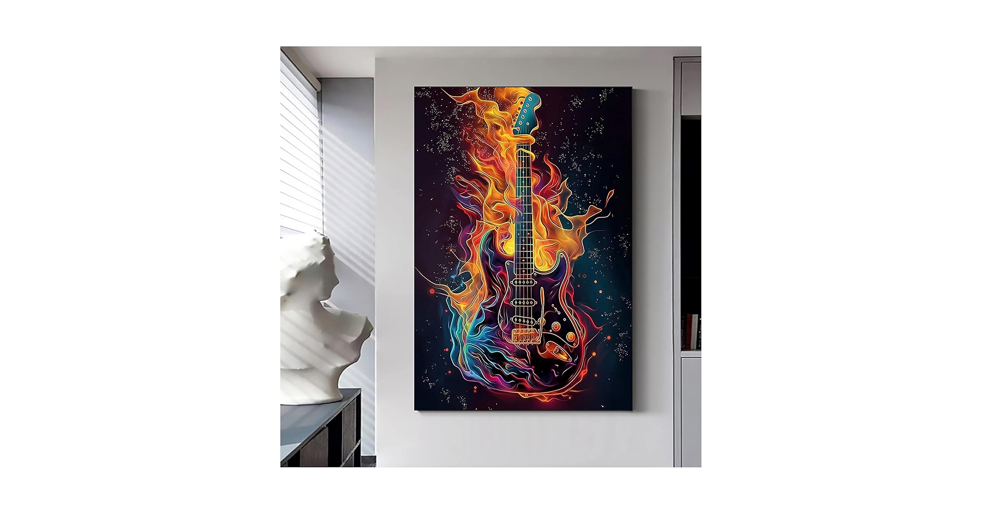 アート・デザイン・音楽 Painting Guitar art music painting | Premium Vector